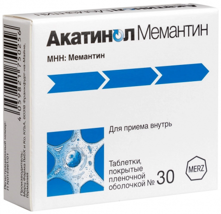 Акатинол Мемантин тбл п/п/о 10мг №30