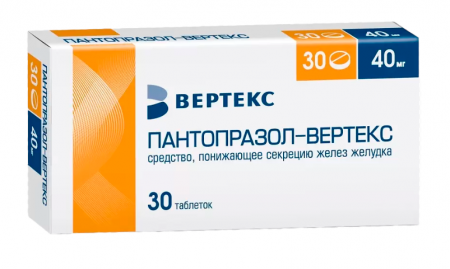 Пантопразол-Вертекс тбл кишечнор п/п/о 40мг №30