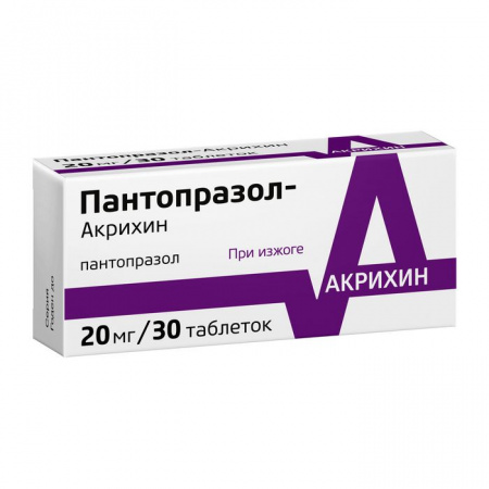Пантопразол-Акрихин тбл кишечнор п/п/о 20мг №30