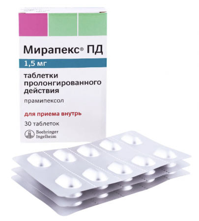 Мирапекс ПД тбл пролонг д-я 1,5мг №30
