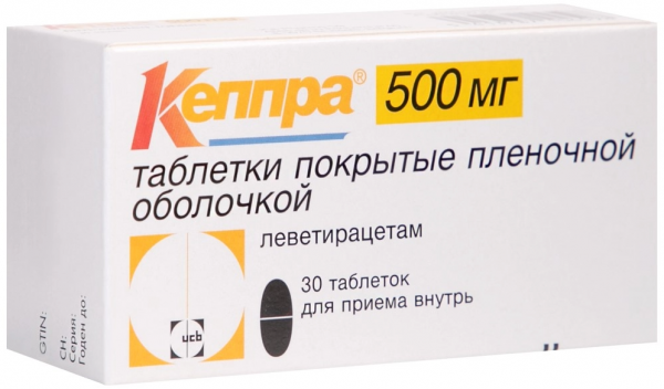 Кеппра тбл п/п/о 500мг №30